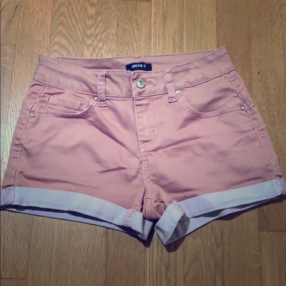 Pink Forever 21 Denim Shorts